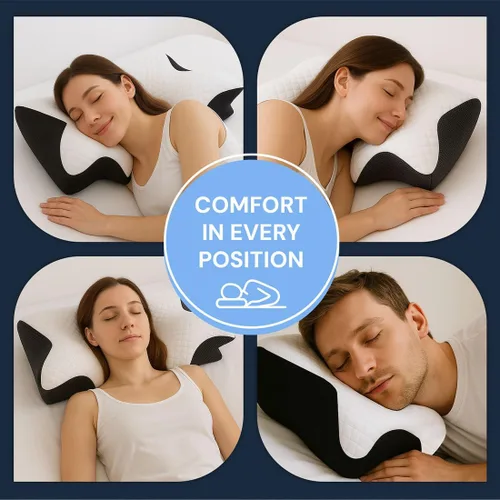 Vista 8 de GDSAFS Neckhaven Pillow Hospitality Collection, 2026 Nueva almohada ortopédica Neckhaven con funda de almohadas para el cuello, almohadas Azul