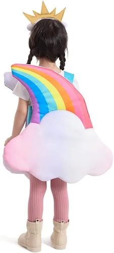 Vista 5 de Seasons Todder - Disfraz de arco iris iluminado, diseño de nube, 7 colores, con tocado de sol