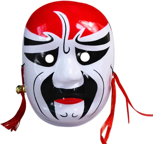 Vista 8 de Máscara de la ópera de Beijing, máscara de cosplay, disfraz de Halloween, accesorios para fiestas