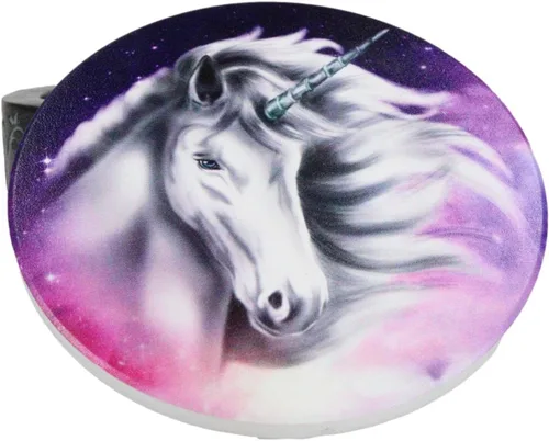 Vista 3 de Ebros Gift Romántico juego de posavasos de unicornio sagrado índigo con 4 posavasos de cerámica y diseño floral redondo con diseño de desplazamiento