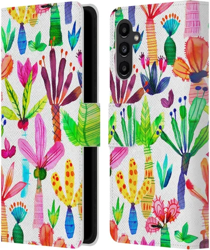 Vista 242 de Head Case Designs Officially Licensed Ninola Brushstrokes Black Summer Patterns Leather Wallet Case Compatible with Samsung Galaxy A07 4G