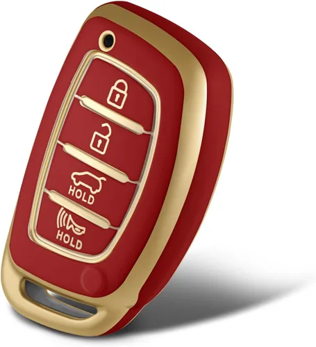 Vista 8 de Funda protectora inteligente de termoplástico con 4 botones para llave de Hyundai; funda compatible con los modelos Elantra, Ioniq, Sonata, Tucson