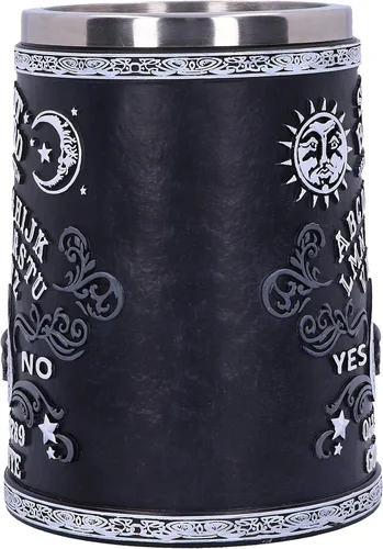 Vista 4 de Nemesis Now Black and White Spirit Board - Taza de resina con inserto de acero inoxidable, 5.7 in