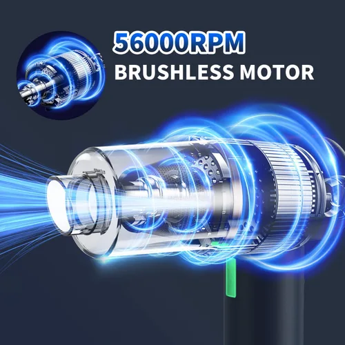 Vista 2 de Aspiradora de Coche Aspiradora de Mano Portátil Inalámbrica, 18000Pa 5 en 1, Motor Sin Escobillas de 100W, Aspiradora de Alta Potencia con Martillo