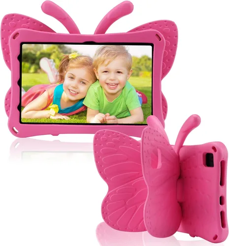 Vista 39 de FW Fire 7 - Funda para tablet para niños, Amazon Fire 7 2022, funda de mariposa con luz de atril, EVA, protección contra caídas, resistente, a
