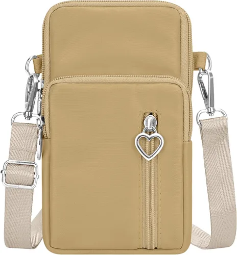 Vista 25 de YINHEXI Bolsos cruzados pequeños para mujer, a la moda, mini compartimento triple para teléfono celular, monederos cruzados Negro