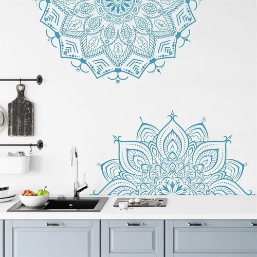Vista 6 de Kazova Calcomanía de Pared Mandala Pegatinas de Pared Mandala Calcomanías de Loto Mandala para Paredes Pegatina de Pared de Flores Calcomanías