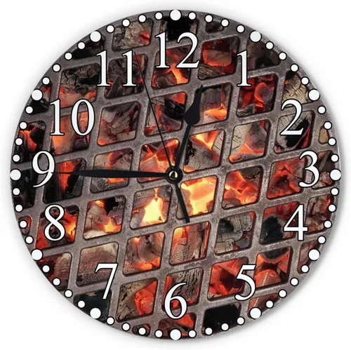 Vista 12 de Reloj de Pared Bohemio con Textura Paisley de 10 Pulgadas Operado por Batería Vector Color Rojo Brillante Reloj Silencioso Sin Tictac Relojes