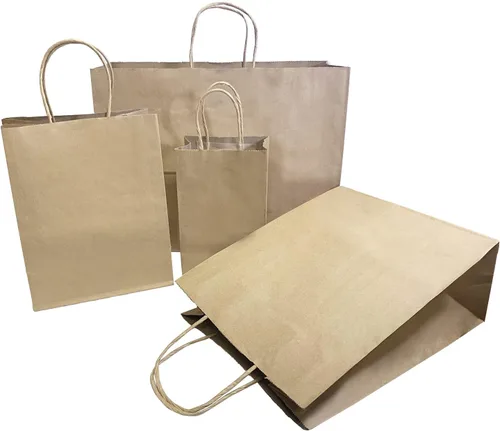 Vista 4 de orange river vogue - Bolsas de papel kraft de 16 x 6 x 12 pulgadas con asas trenzadas (250)