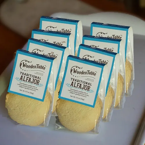 Vista 8 de Galleta tradicional Alfajor, Dulce de Leche, envuelta individualmente, caja de 10 alfajores