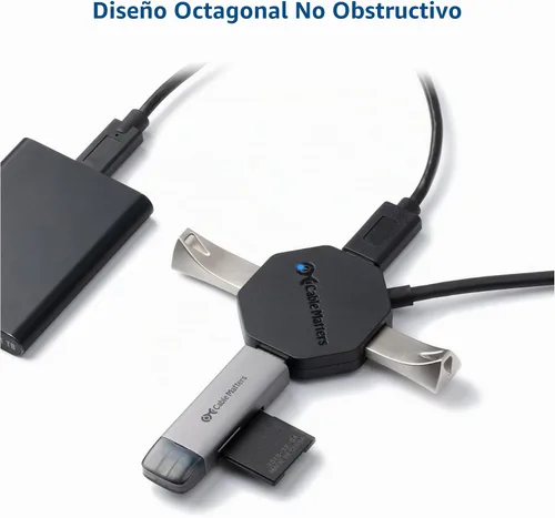 Vista 2 de Cable Matters Hub USB 3.0 Ultra Mini de 4 puertos, cable de 4 pies