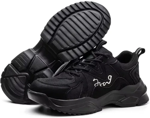 Vista 3 de Zapatos de punta de acero para hombres y mujeres, ligeros, indestructibles, a prueba de pinchazos, cómodos zapatos de seguridad para uso industrial