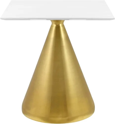 Vista 3 de Modway Tupelo - Mesa de comedor cuadrada de 28 pulgadas, color dorado y blanco