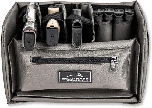 Vista 2 de Wild Hare Shooting Gear Kit organizador de pistola 1-3 para pistola con pistola divisora, munición, arma de fuego, al aire libre, caza, tiro