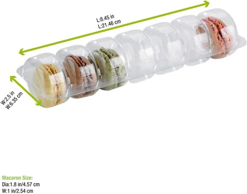 Vista 2 de PacknWood 210MACINS7 - Inserto largo transparente para 7 macarons - 8.4 x 2.4 x 0.8 pulgadas, 44; paquete de 150