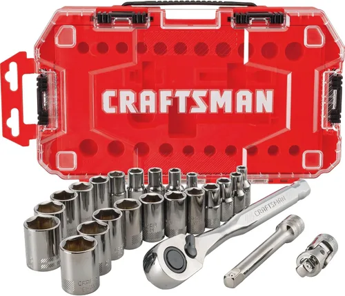 Vista 5 de CRAFTSMAN CMMT12030 - Juego de herramientas mecánicas, transmisión de 1/2 pulgadas, SAE/métrico, 22 piezas