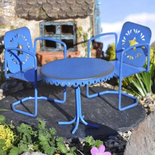 Vista 2 de Miniature Fairy Garden Mini Bistro – Blue Star – Set de 3