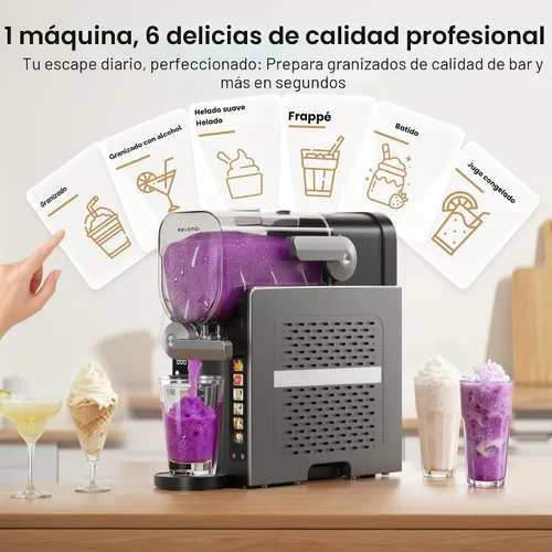 Vista 3 de Máquina de granizado para el hogar, máquina de granizado de 88 onzas, no necesita hielo, máquina de bebidas congeladas con 6 ajustes