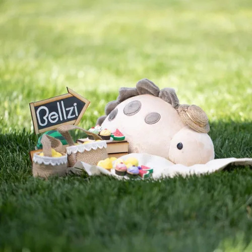 Vista 5 de Bellzi estegosaurio - Bonito juguete de peluche de peluche, adorable juguete de dinosaurio suave, peluche y regalos, regalo perfecto para niños