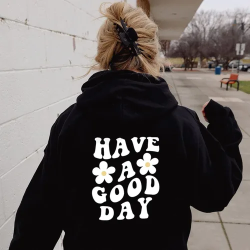 Vista 6 de ZJRXM Lindas sudaderas con capucha para niñas adolescentes, ropa estética, letras, sudadera con capucha con hombros caídos y cordón