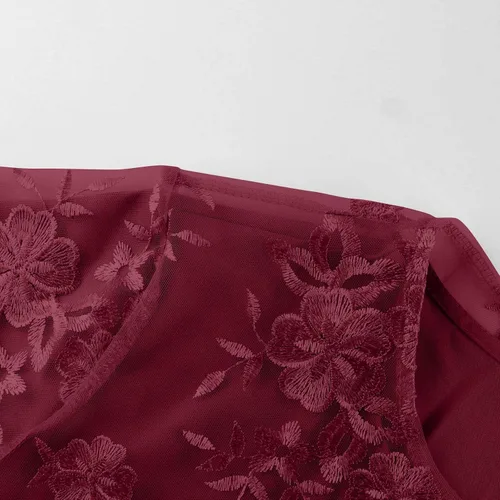 Vista 5 de Moda de primavera para mujer 2023, vestido de dos piezas con bordado de encaje de moda casual para mujer