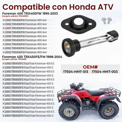 Vista 2 de Tapa de combustible con medidor de nivel para Honda Foreman 400 450 1995-2004 17504-HM7-013