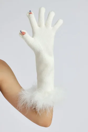 Vista 36 de Sahabowi Guantes de cuero para clima frío Manopla de lana cálida de invierno para mujeres