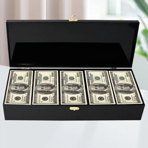 Vista 2 de Bandeja de moneda con cerradura de acrílico negro, organizador de dinero de 5 compartimentos para efectivo, caja de almacenamiento de dinero