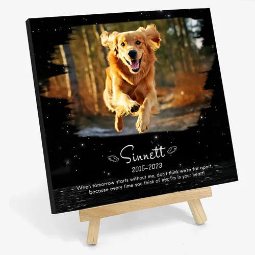 Vista 16 de Marco de fotos de perro personalizado con caballete, regalo conmemorativo personalizado para mascotas para amantes de las mascotas, retrato