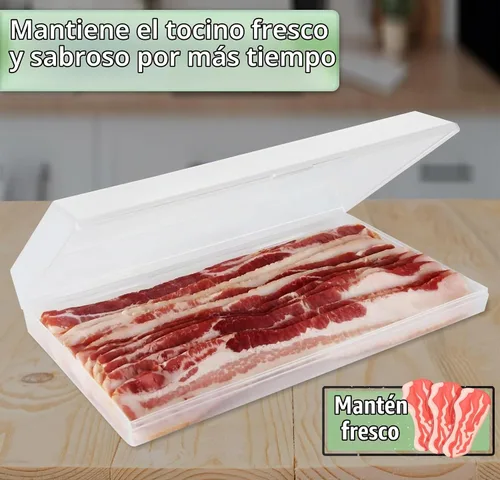 Vista 6 de Home-X Bacon Saver - Recipiente hermético de plástico para tocino, sin BPA, apto para lavavajillas, recipiente de almacenamiento de tocino a prueba