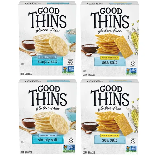 Vista 12 de Good Thins Paquete variado de galletas de arroz y maíz sin gluten, 4 cajas