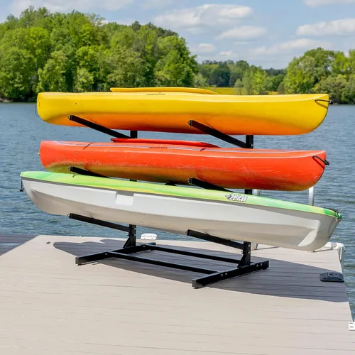 Vista 13 de Teal Triangle Estante de almacenamiento ajustable independiente para kayak Negro