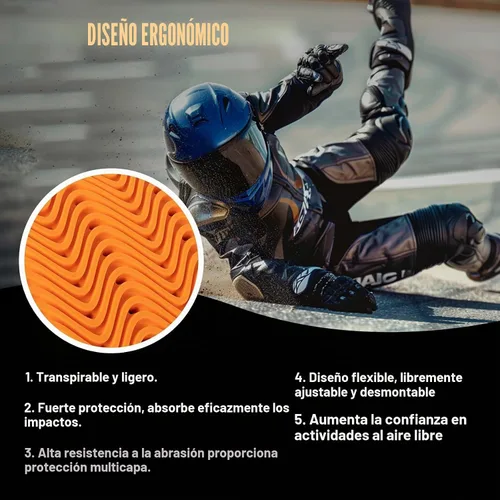 Vista 7 de PSLER 5PCS CE Nivel 2 Armadura de motocicleta, almohadillas de chaqueta