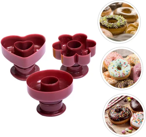 Vista 5 de MAGICLULU Molde de fundición de donas antiadherente Molde de dona a juego Cortadores para Navidad
