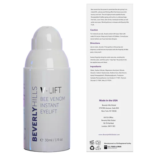 Vista 8 de Beverly Hills V-Lift - Suero de veneno de abeja para ojos hinchados, ojeras, arrugas y bolsas debajo de los ojos para mujeres y hombres, 1.0 fl oz