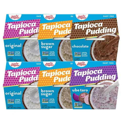 Vista 11 de Sun Tropics Pudín de Tapioca, Chocolate Pudines Veganos, Pudines Sin Lácteos Sin Gluten, Sin OGM Copitas de Pudín Listas para Comer 4.0oz