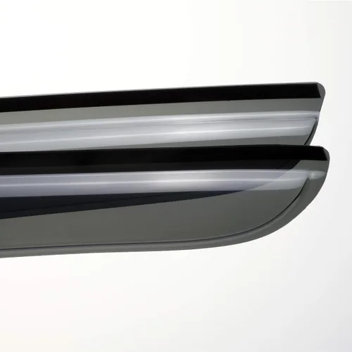 Vista 5 de Sun Rain Guards - Deflector de viento para ventana, 4 piezas de cinta en canal en color humo oscuro para Nissan Titan Crew Cab 2004-2015 194858