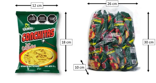 Vista 2 de Encanto Chips de maíz con sabor a Conchitas, 2.6 onzas (paquete de 50)