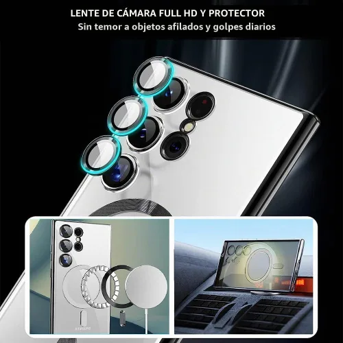 Vista 4 de Funda para Samsung S25 Ultra transparente, no amarillea, protección contra caídas de grado militar, protección a prueba de golpes, fundas anticaídas