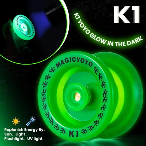 Vista 4 de Paquete de 3 yoyos para principiantes para niños, MAGICYOYO K1-Plus Responsive Yo Yos + 3 guantes de yoyo, 3 bolsas de yoyo, 18 cuerdas, todo en una