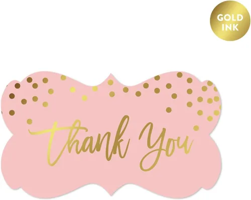 Vista 6 de Andaz Press Blush Rosa y Metallic Gold Confeti Lunares Baby Shower Party Collection Banderín colgante con cuerda, Baby Shower, 5 pies, 1 juego