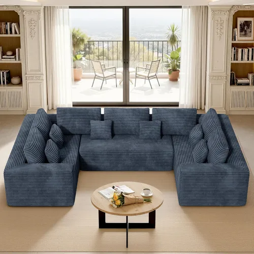 Vista 23 de Luxanimarion sofá biplaza moderno de nube de 80 pulgadas, sin necesidad de montaje, asiento profundo y cómodo, incluye 2 cojines para sala de estar