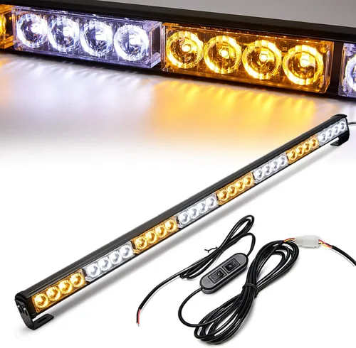 Vista 11 de Luces estroboscópicas LED de 36 pulgadas, amarillas, intermitentes, advertencia de seguridad, barra de luz estroboscópica de emergencia, precaución
