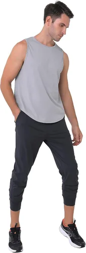 Vista 3 de AbleTree Pantalones deportivos ligeros 78 para hombre, de secado rápido, elásticos, casuales, con protección solar