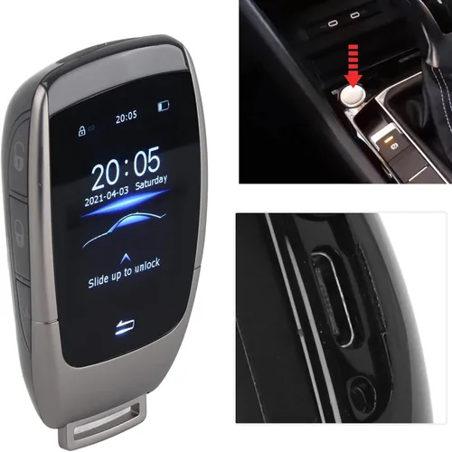 Vista 8 de Llave inteligente para automóvil, bloqueo de desbloqueo automático de entrada sin llave todo en uno con pantalla LCD de 2 pulgadas, accesorio