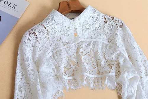 Vista 7 de Elegtiskas Blusa desmontable con cuello falso media camisa cuello redondo blusa corta