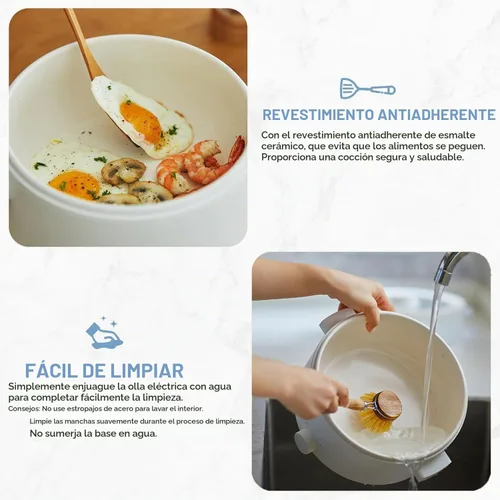 Vista 4 de [Usado] Cocina eléctrica, olla eléctrica antiadherente de esmalte