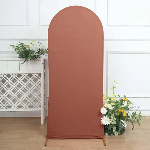 Vista 46 de Efavormart - Funda de elastano ajustada de elastano beige de 5 pies, ajuste cómodo, manga de fondo redonda para temas bohemios neutros y escenarios