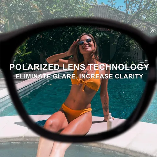 Vista 7 de LVIOE Gafas de sol polarizadas clásicas para mujer, gafas de sol redondas ligeras con protección UV para conducir LS2236