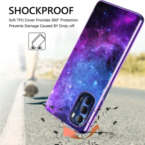 Vista 5 de GUAGUA Funda compatible con Motorola Moto G Stylus 5G 2022 de 6.8 pulgadas, que brilla en la oscuridad, nebulosa espacial, delgada, antiarañazos